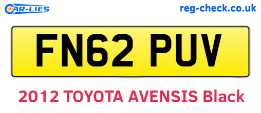 FN62PUV are the vehicle registration plates.