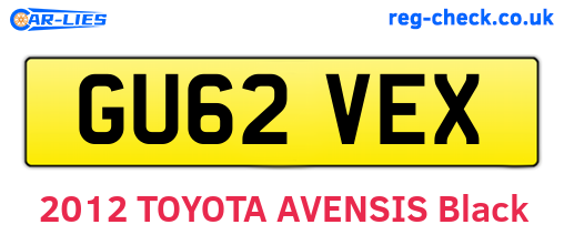 GU62VEX are the vehicle registration plates.