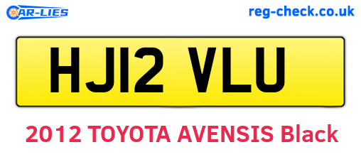 HJ12VLU are the vehicle registration plates.