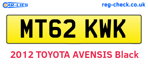 MT62KWK are the vehicle registration plates.