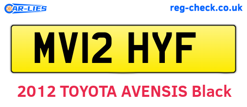 MV12HYF are the vehicle registration plates.