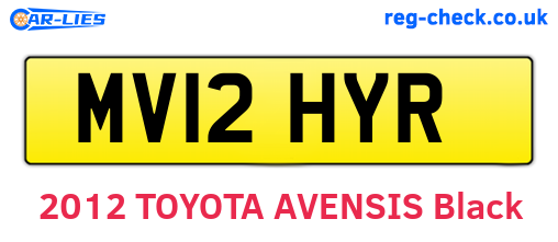 MV12HYR are the vehicle registration plates.