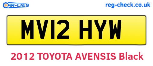 MV12HYW are the vehicle registration plates.
