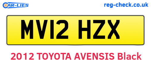 MV12HZX are the vehicle registration plates.