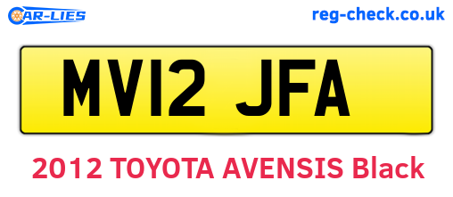 MV12JFA are the vehicle registration plates.