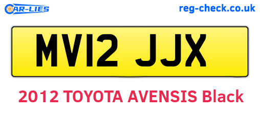 MV12JJX are the vehicle registration plates.