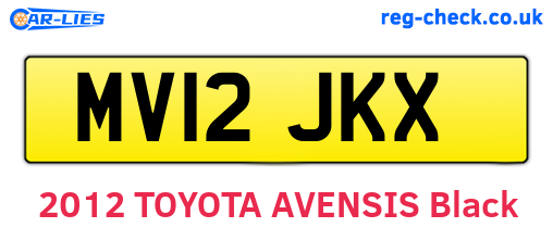 MV12JKX are the vehicle registration plates.