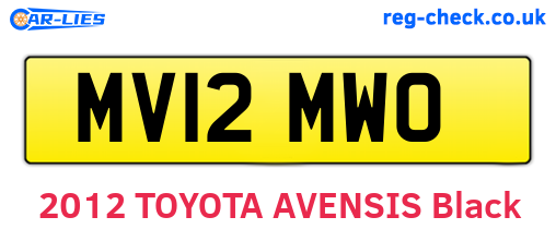 MV12MWO are the vehicle registration plates.