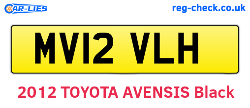 MV12VLH are the vehicle registration plates.