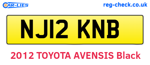 NJ12KNB are the vehicle registration plates.