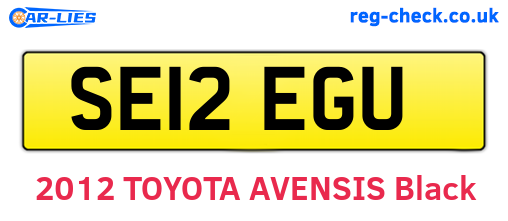SE12EGU are the vehicle registration plates.