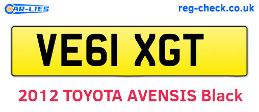VE61XGT are the vehicle registration plates.