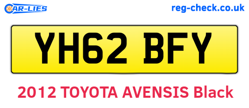 YH62BFY are the vehicle registration plates.
