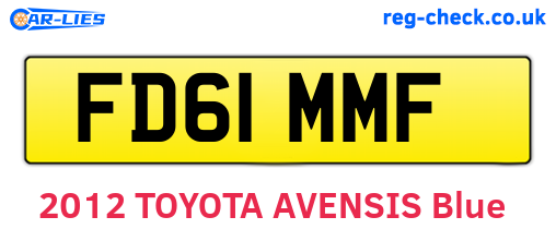 FD61MMF are the vehicle registration plates.
