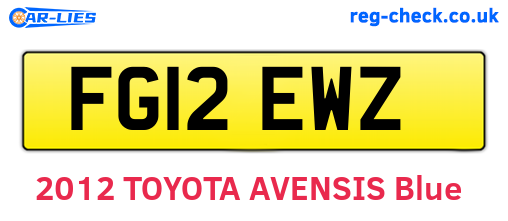 FG12EWZ are the vehicle registration plates.
