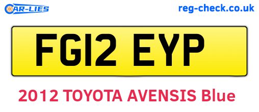 FG12EYP are the vehicle registration plates.