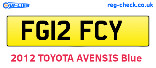 FG12FCY are the vehicle registration plates.