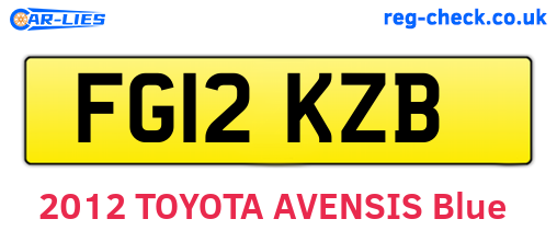 FG12KZB are the vehicle registration plates.