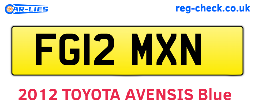 FG12MXN are the vehicle registration plates.