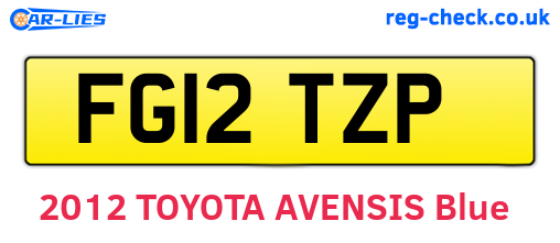 FG12TZP are the vehicle registration plates.