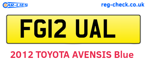 FG12UAL are the vehicle registration plates.