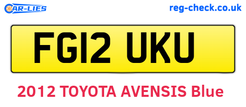 FG12UKU are the vehicle registration plates.