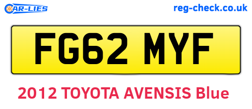 FG62MYF are the vehicle registration plates.