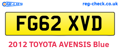 FG62XVD are the vehicle registration plates.