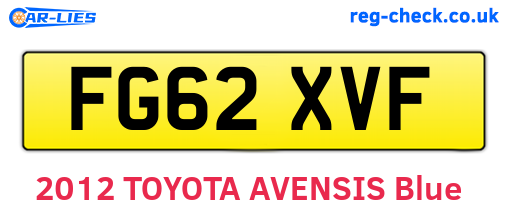 FG62XVF are the vehicle registration plates.