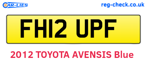 FH12UPF are the vehicle registration plates.