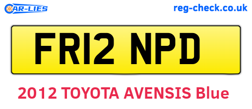 FR12NPD are the vehicle registration plates.