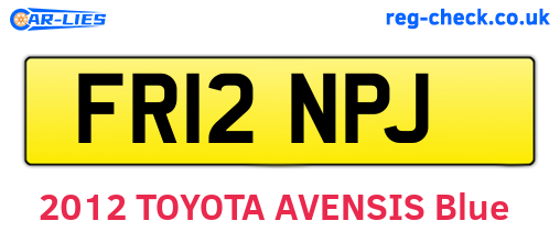 FR12NPJ are the vehicle registration plates.