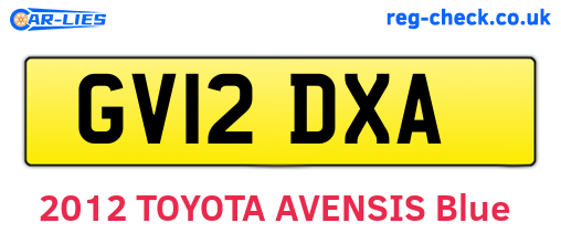 GV12DXA are the vehicle registration plates.