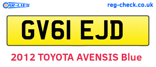 GV61EJD are the vehicle registration plates.