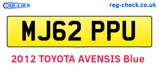 MJ62PPU are the vehicle registration plates.