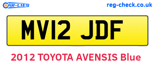 MV12JDF are the vehicle registration plates.