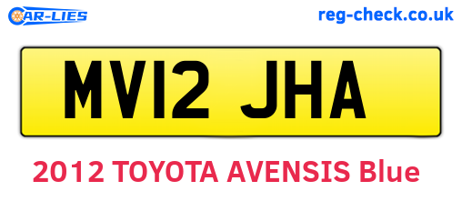 MV12JHA are the vehicle registration plates.