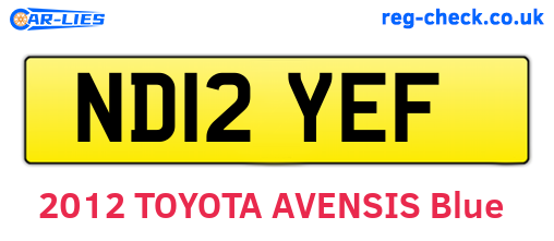 ND12YEF are the vehicle registration plates.