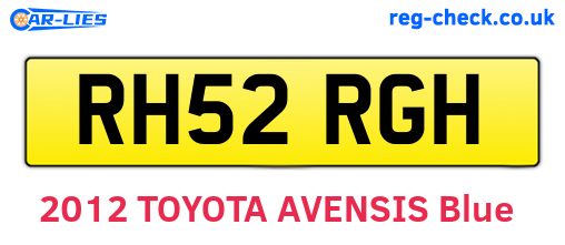 RH52RGH are the vehicle registration plates.