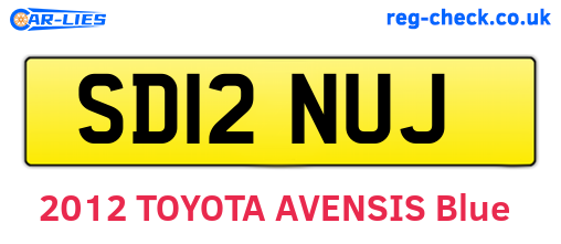 SD12NUJ are the vehicle registration plates.
