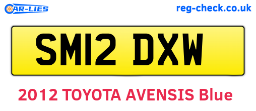 SM12DXW are the vehicle registration plates.