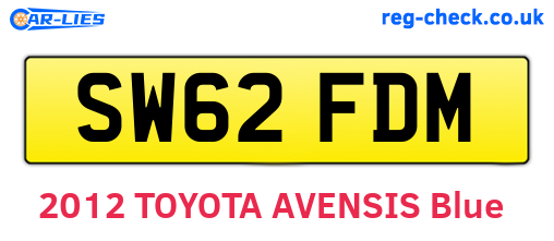 SW62FDM are the vehicle registration plates.