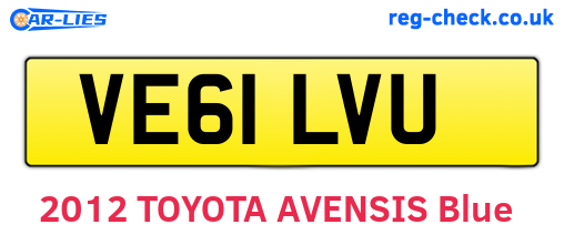 VE61LVU are the vehicle registration plates.