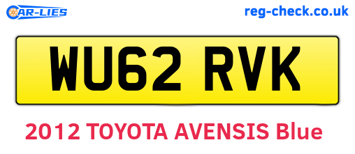 WU62RVK are the vehicle registration plates.