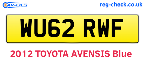 WU62RWF are the vehicle registration plates.