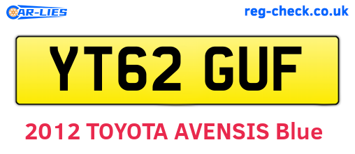 YT62GUF are the vehicle registration plates.