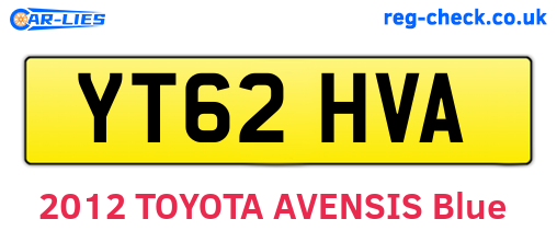 YT62HVA are the vehicle registration plates.