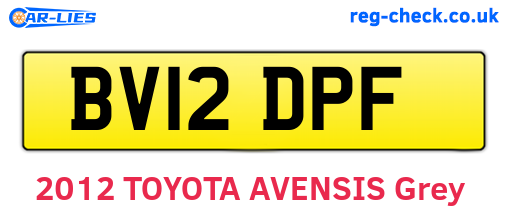 BV12DPF are the vehicle registration plates.