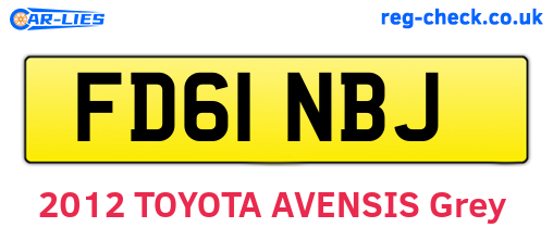 FD61NBJ are the vehicle registration plates.