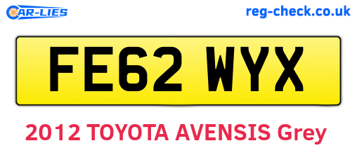 FE62WYX are the vehicle registration plates.